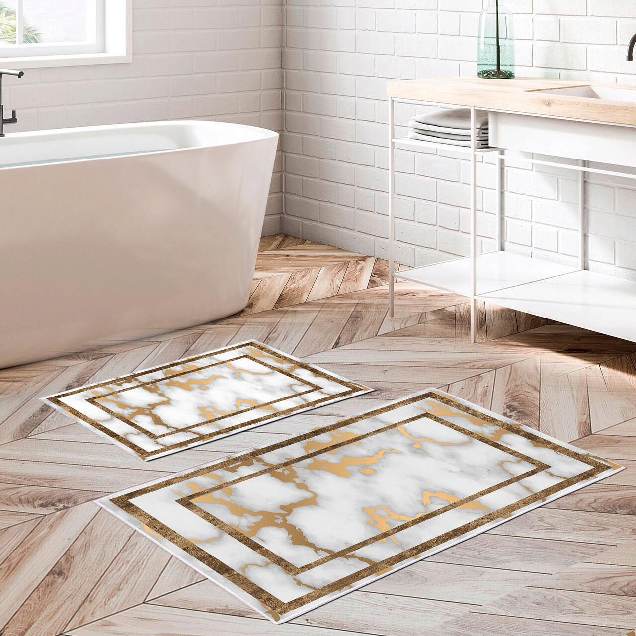 Set covorase de baie, L'essentiel Maison, Kt477, Multicolor - imagine 5